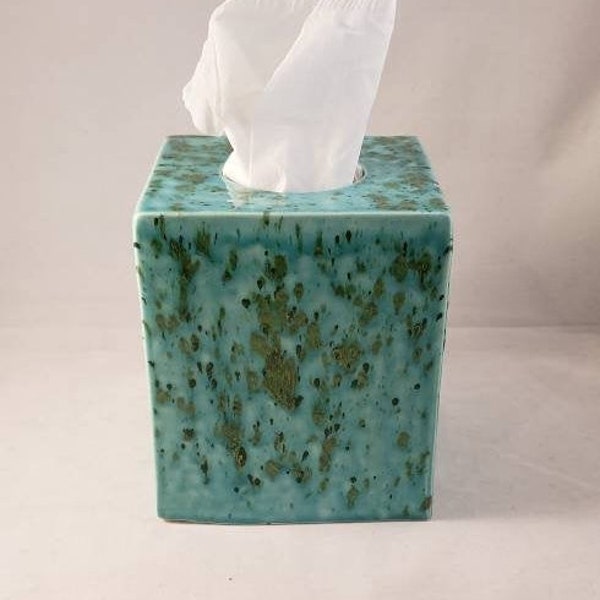 Square Tissue Box Cover Made to order Handmade Ceramics Pottery (many colors available)