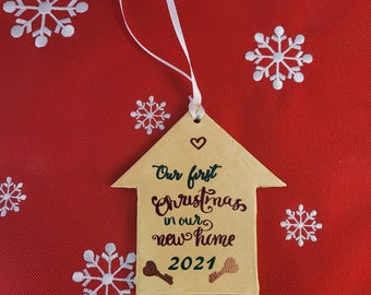 First Christmas in New Home House Ornament ~ Made to Order Handmade Ceramics ~ Pottery