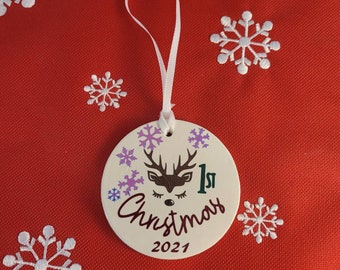 Baby's First Christmas Ornament ~ Made to Order Handmade Ceramics ~ Pottery