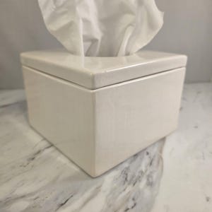 Tissue Box Cover with Lid Handmade Ceramic Pottery MTO