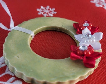 Wreath Christmas Ornament ~ Made to Order Handmade Ceramics ~ Pottery