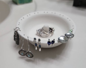 Jewelry Dish with Earring Holes Handmade Custom Glazing Ring Dish Bath Accessory Made to Order Ceramic