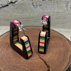 Chocolate Rainbow Filled Skateboard stud earrings