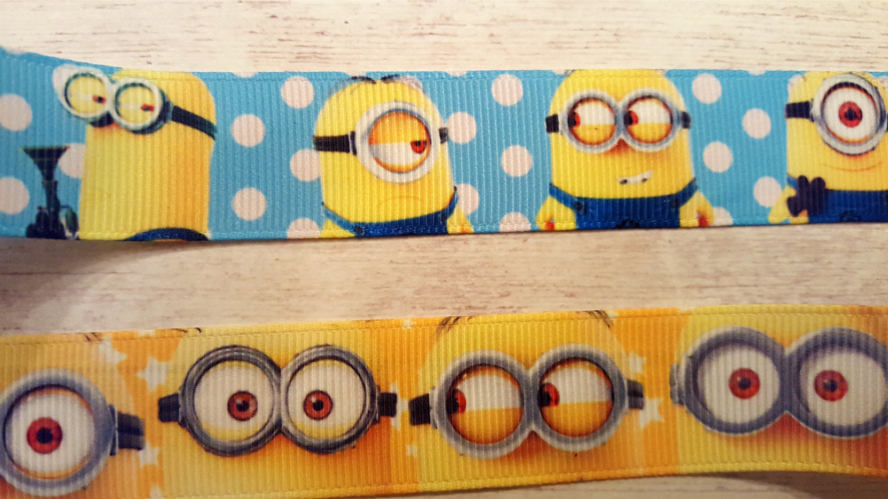 USA Seller Minions inspired 7//8/" Grosgrain Ribbon By The Yard