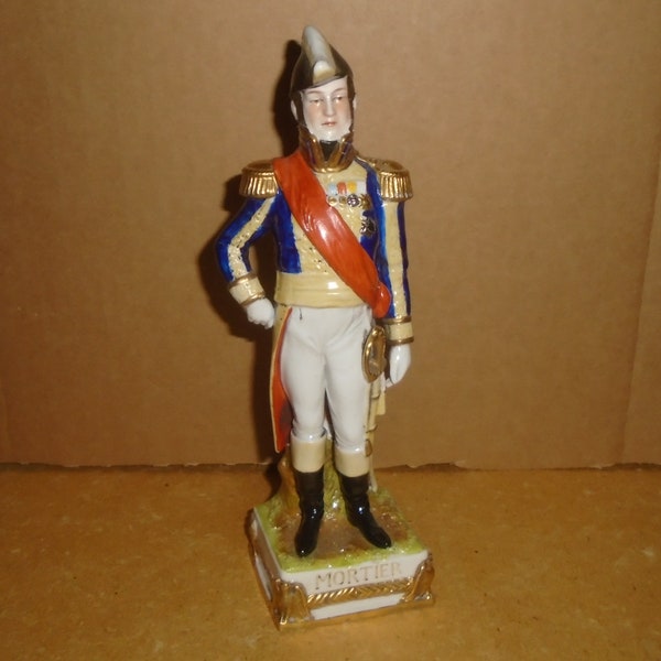 Antique Vintage German Scheibe Alsbach porcelain napoleon general Mortier soldier Figurine mark