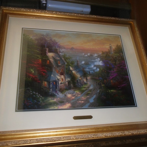 Thomas Kinkade "The Village Lighthouse"  Signed Limited Edition # 169 Framed