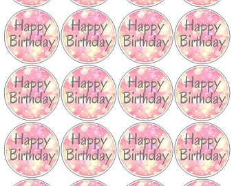 cupcake birthday toppers printable 21st pink topper diy bokeh bokah happy