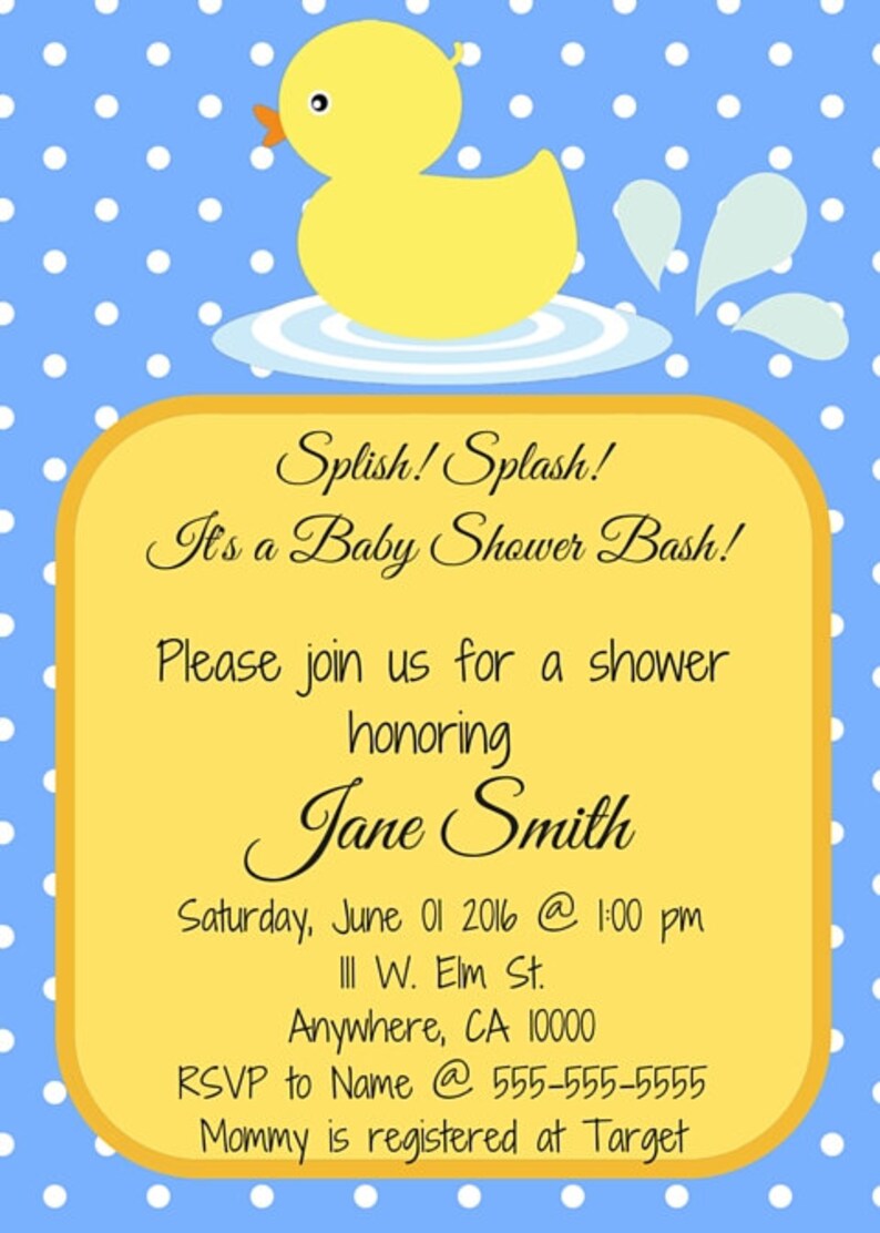 Printable Baby Shower Invitation Duck Themed Baby Shower Etsy Printable Baby Shower Invitation Duck Themed Baby Shower Etsy