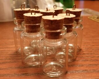 Mini Glass Bottles with Cork Tops (Set of 8)