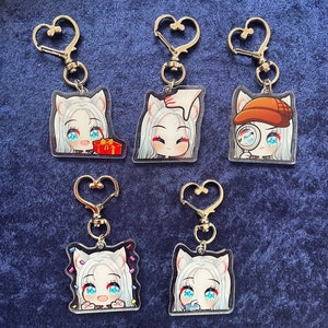 Keychain Package Twitch Cute Emote RunaBlueRuna Gold