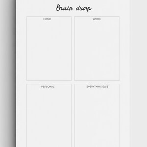 Brain Dump Printable Minimalist Planner Printable Planner - Etsy UK
