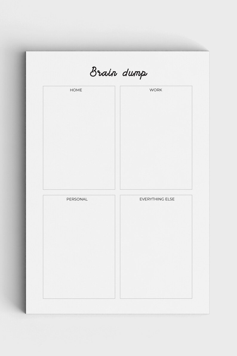Brain Dump Printable Minimalist Planner Printable Planner - Etsy UK