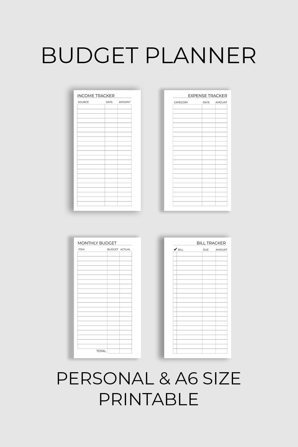 A6 Budget Sheets Free Printable