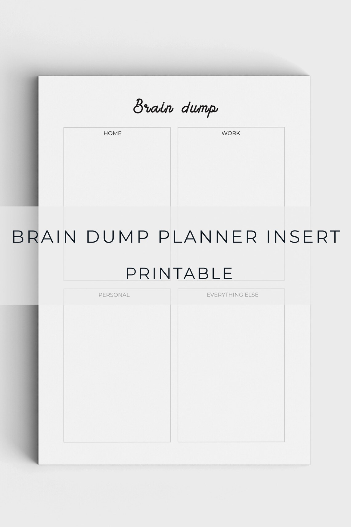 Brain Dump Printable Minimalist Planner Printable Planner | Etsy