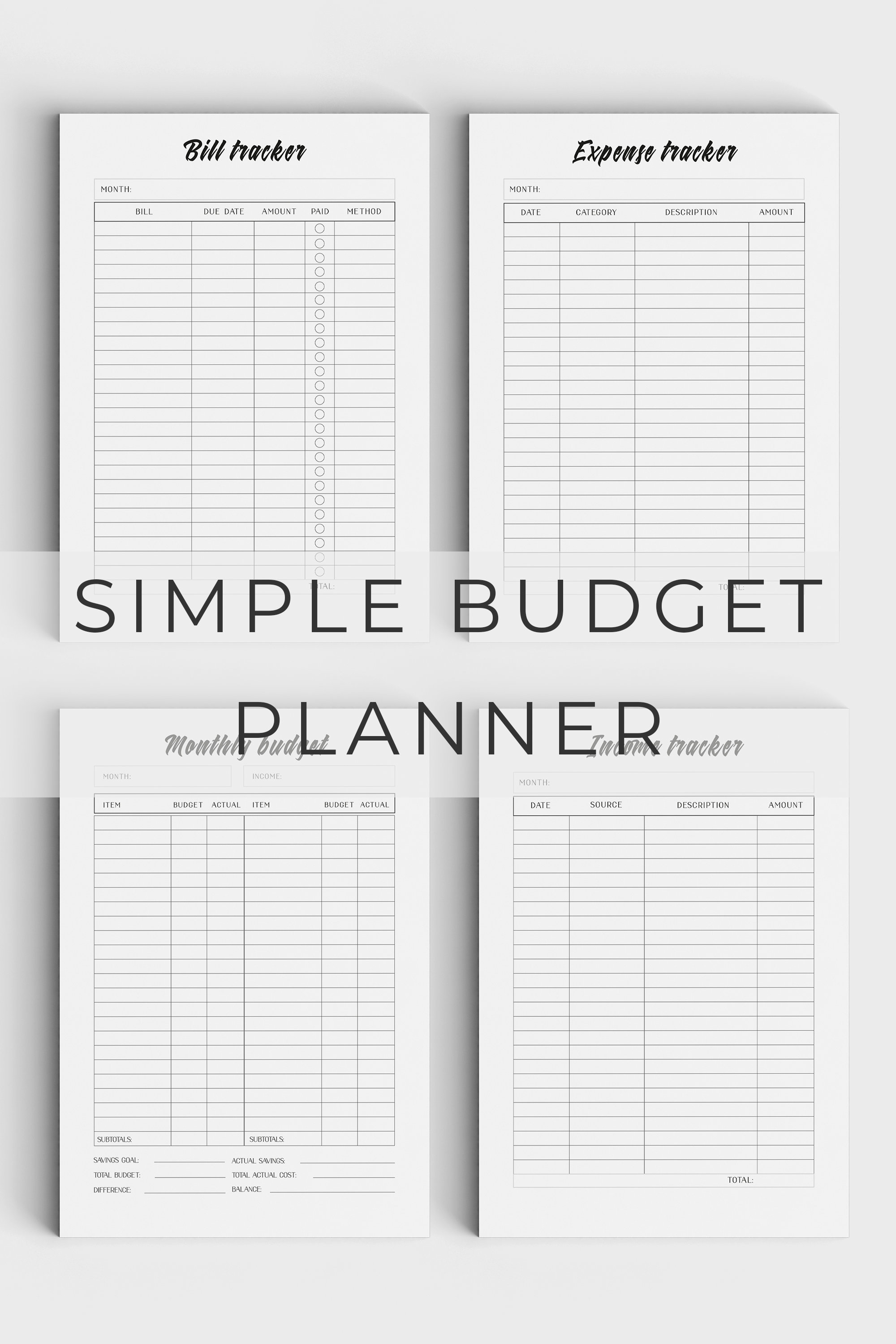 simple expense tracker printable simple expense tracker printable