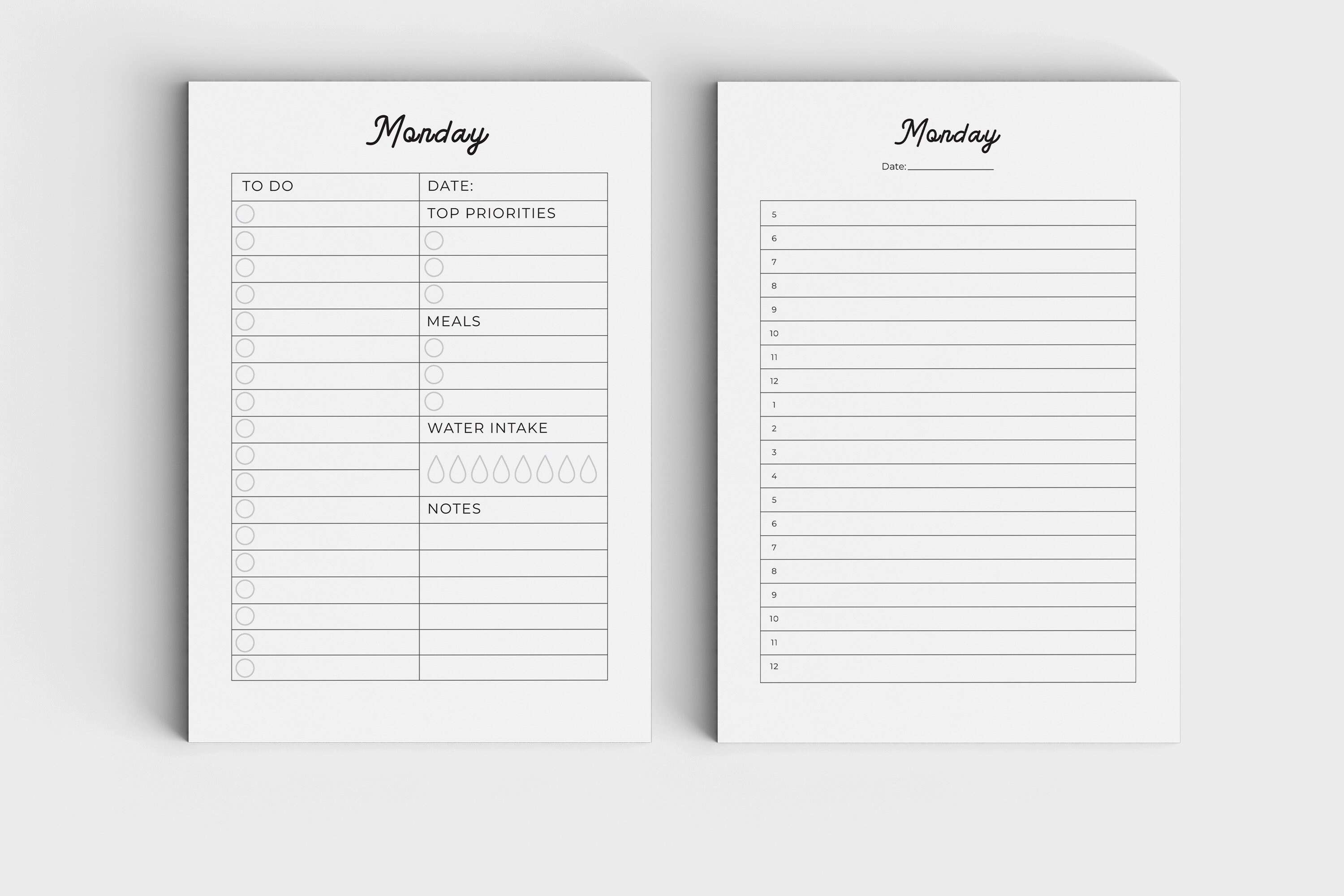 daily planner printable hourly schedule printable planner minimalist