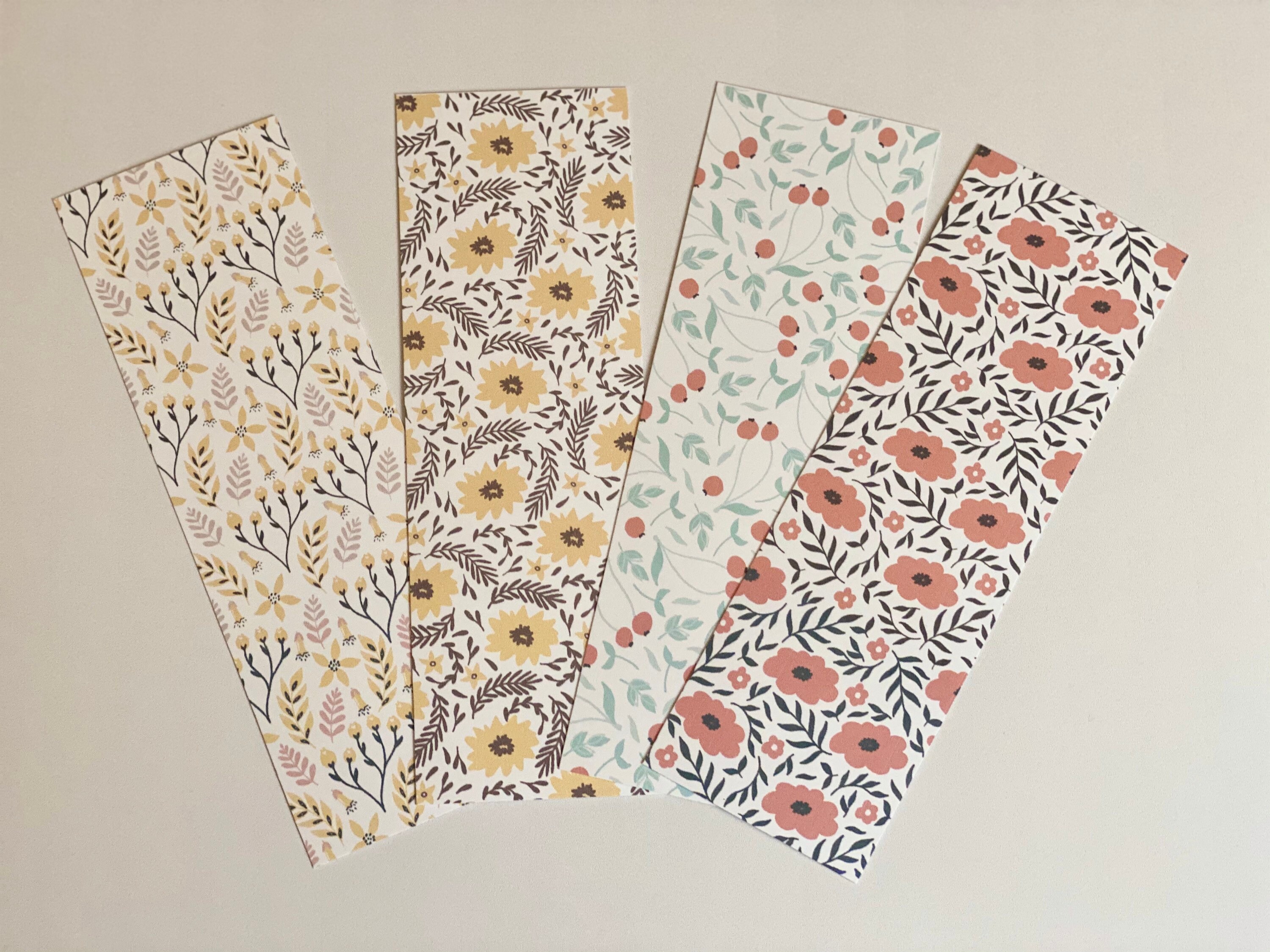red and yellow floral printable bookmark set printable bookmarks book