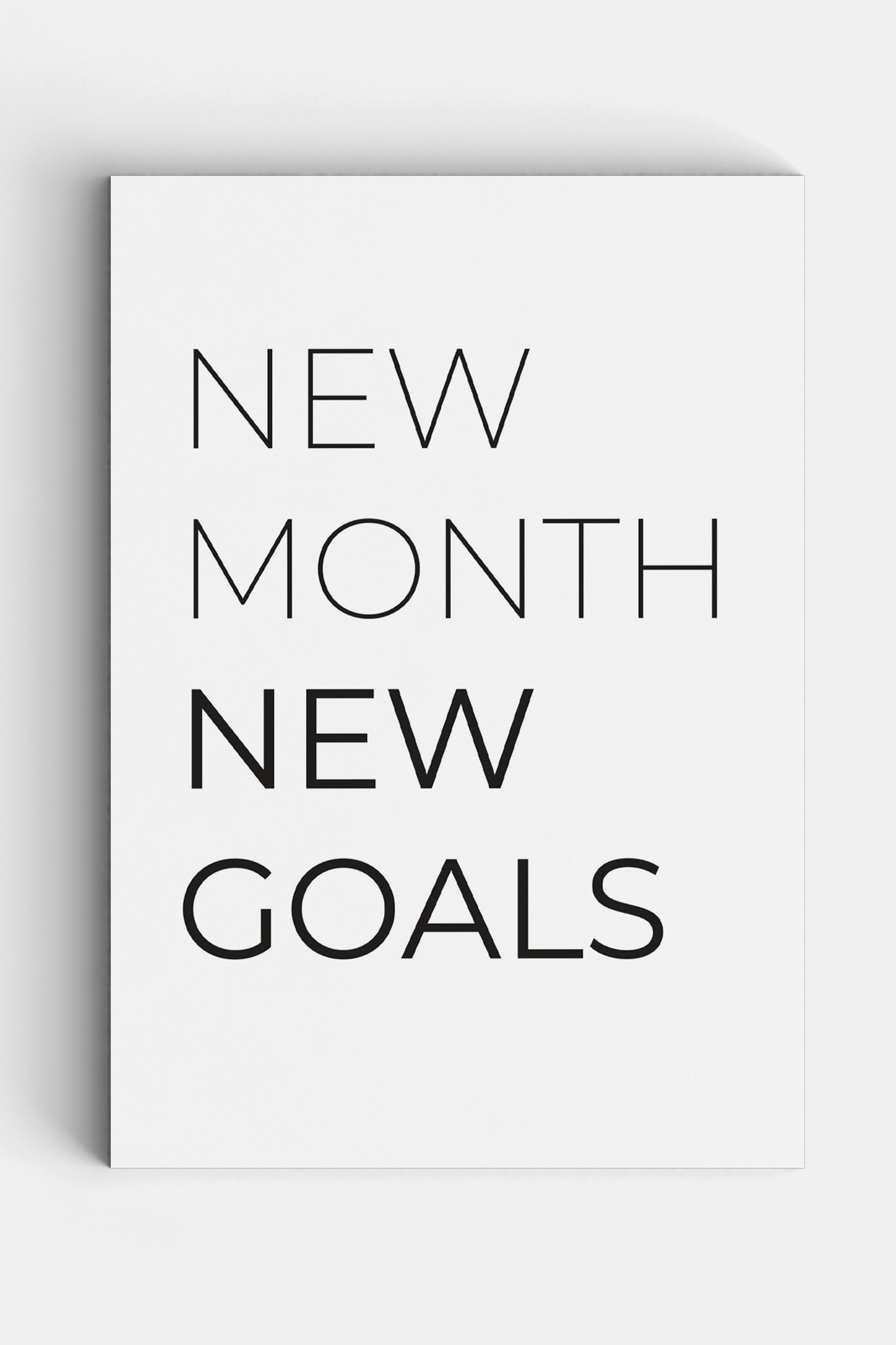 New Month New Goals Planner Dashboard Printable Dashboard Printable Quote Planner Dividers Minimalist Planner Journal Pages