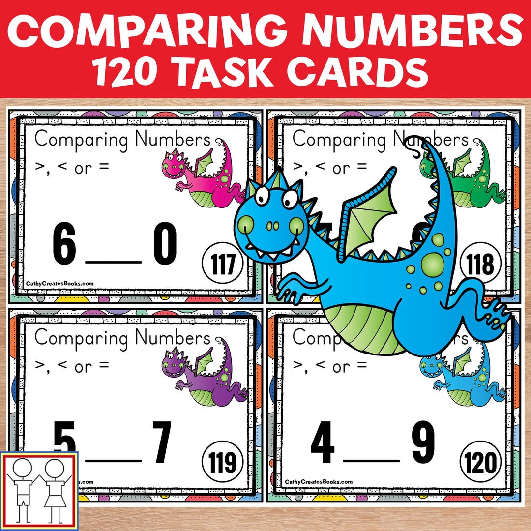 Comparing Numbers 0 to 10 Task Cards Activities Greater Than Less Than ...