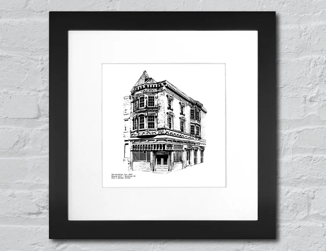 Brooklyn Inn Art Print: New York Architecture Illustration | 8x8