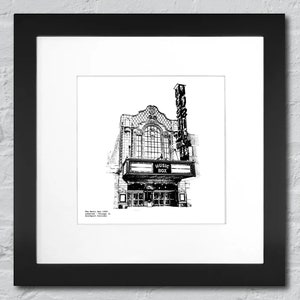 The Music Box | Historical Chicago Architecture Illustration / Art Print (Frame not Included)  8x8&quot; or 12x12&quot; | FREE SHIPPING INCLUDED