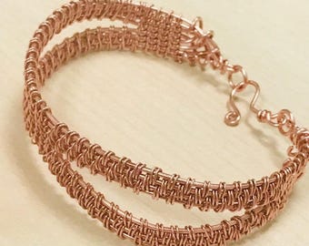 PDF Tutorial, Wire wrap Open Ribbon bracelet , wire wrap pattern, wire weave pendant tutorial