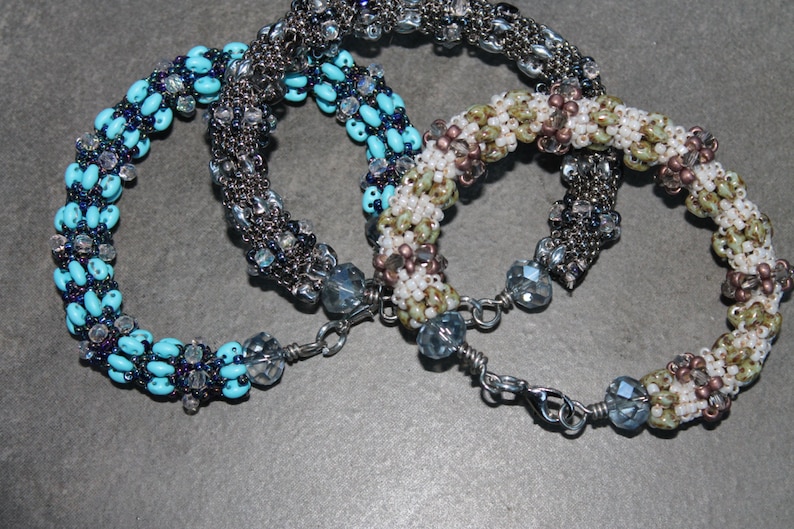 Download PDF Tutorial Super duo and crystal beaded rope bracelet PDF | Etsy