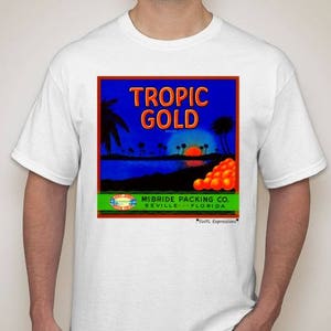 Tropic Gold Vintage Citrus Crate Label T-Shirt (White)