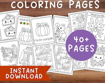 Fall Coloring Pages, Fall Coloring Book, Fall Coloring Sheets, Thanksgiving Coloring Pages for Kids, Autumn Activities, Autumn Coloring Page