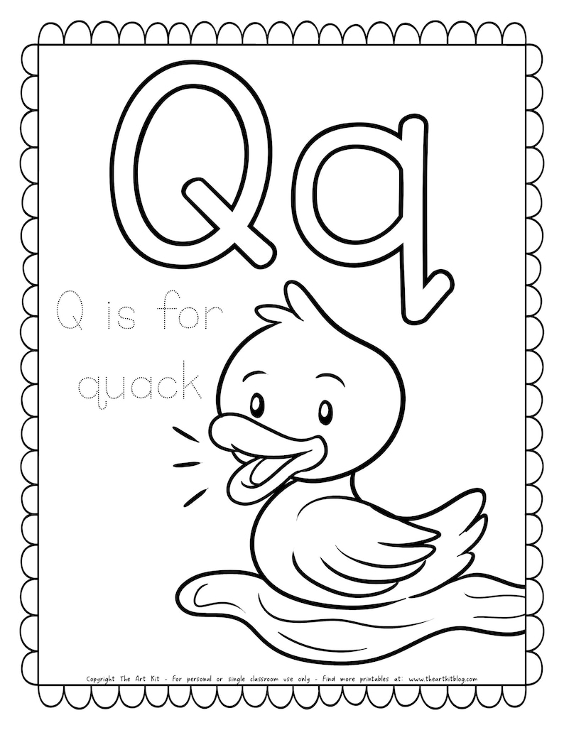 Spring Alphabet Coloring Book, 27 Pages to Color, PRINTABLE for kids, Learning the letters, Seasonal Worksheets image 6