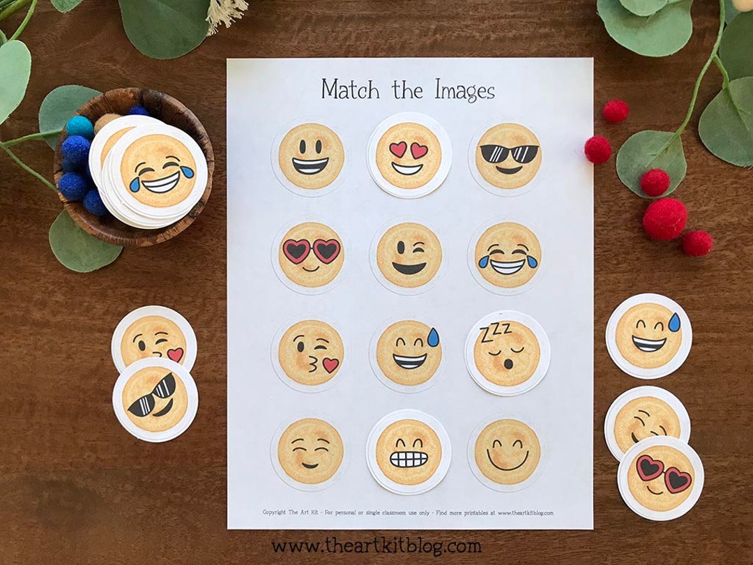 Pancake Emoji Memory Match Game Printable Pancake Emoji Busy Etsy