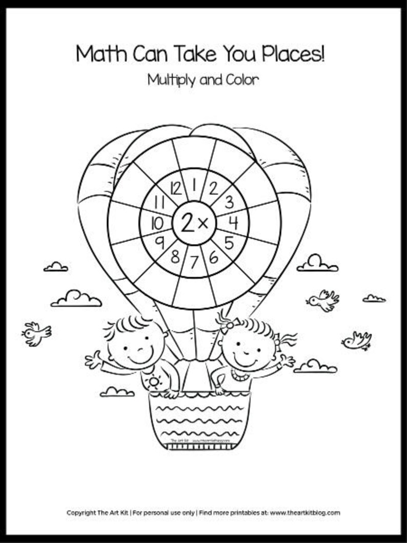 Multiplication Coloring Pages Worksheets 0 12 Waldorf Etsy