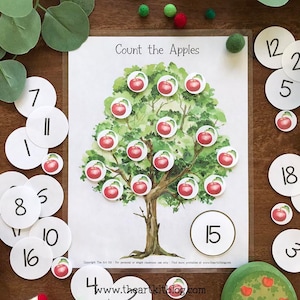 Count the Apples in the Apple Tree Printable Activity for Kids, Busy ...
