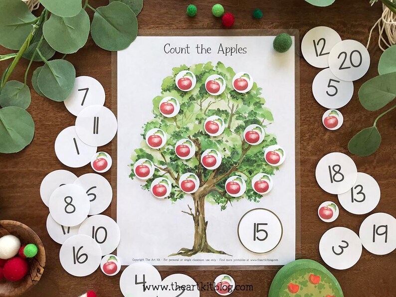 Count the Apples in the Apple Tree Printable Activity for - Etsy