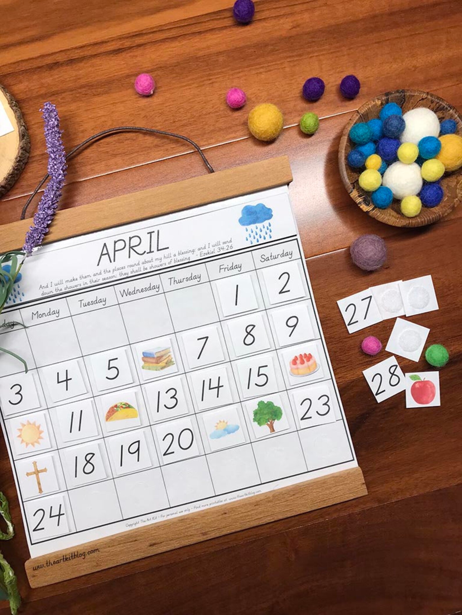 Perpetual April Calendar, Kids Calendar Printable, Busy Book Printable ...