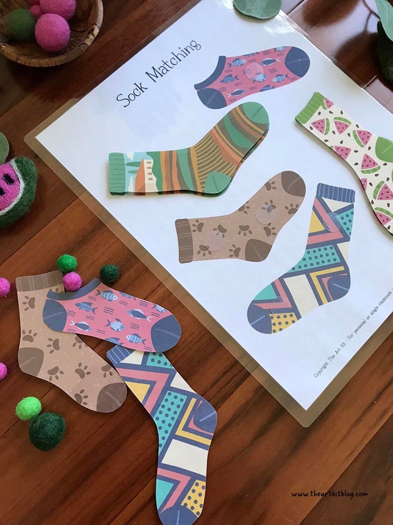 Printable Matching Socks Game Busy Book Preschool Printable Etsy