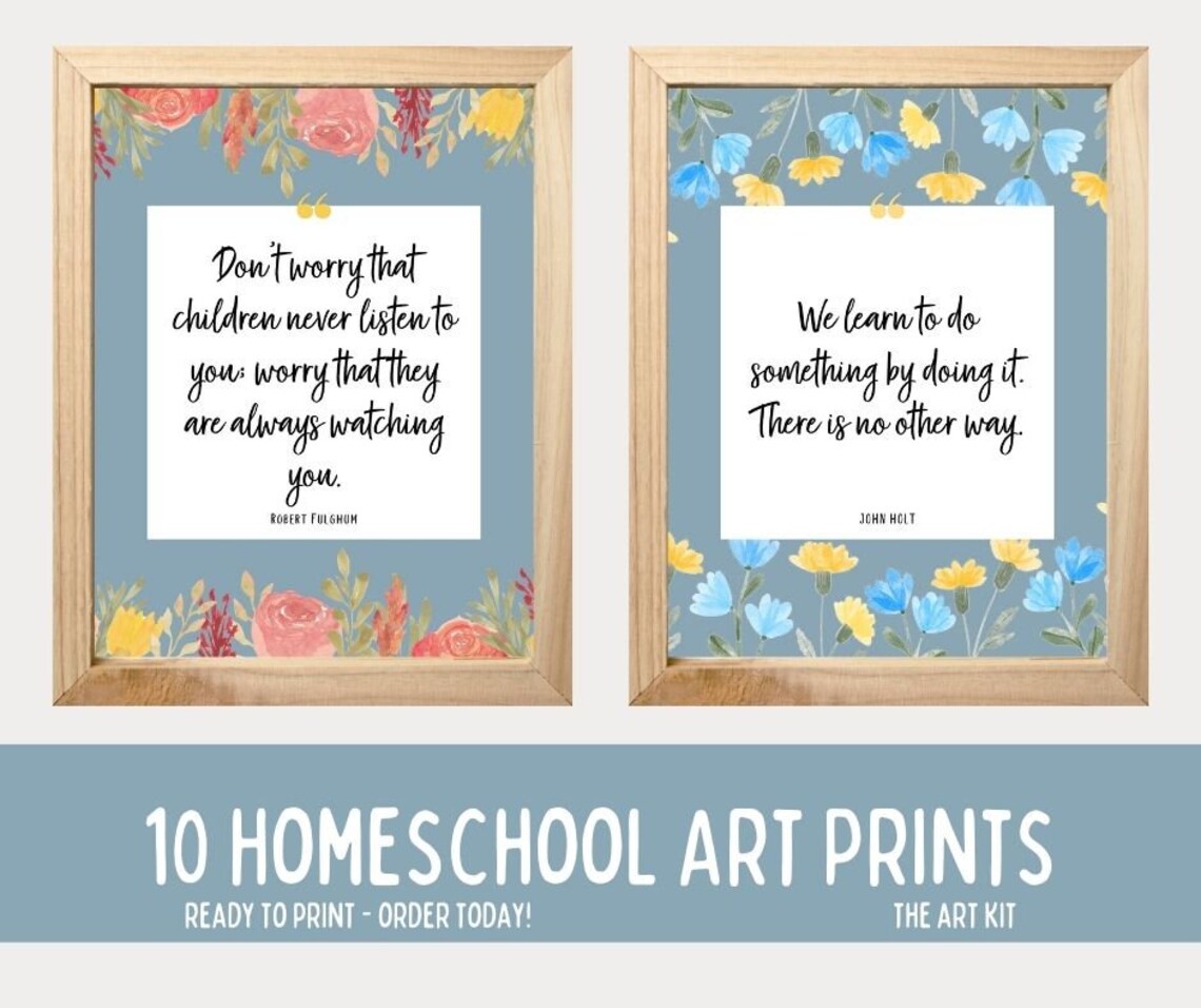 Set of 10 PRINTABLE Homeschool Decor Prints Ready to Print - Etsy