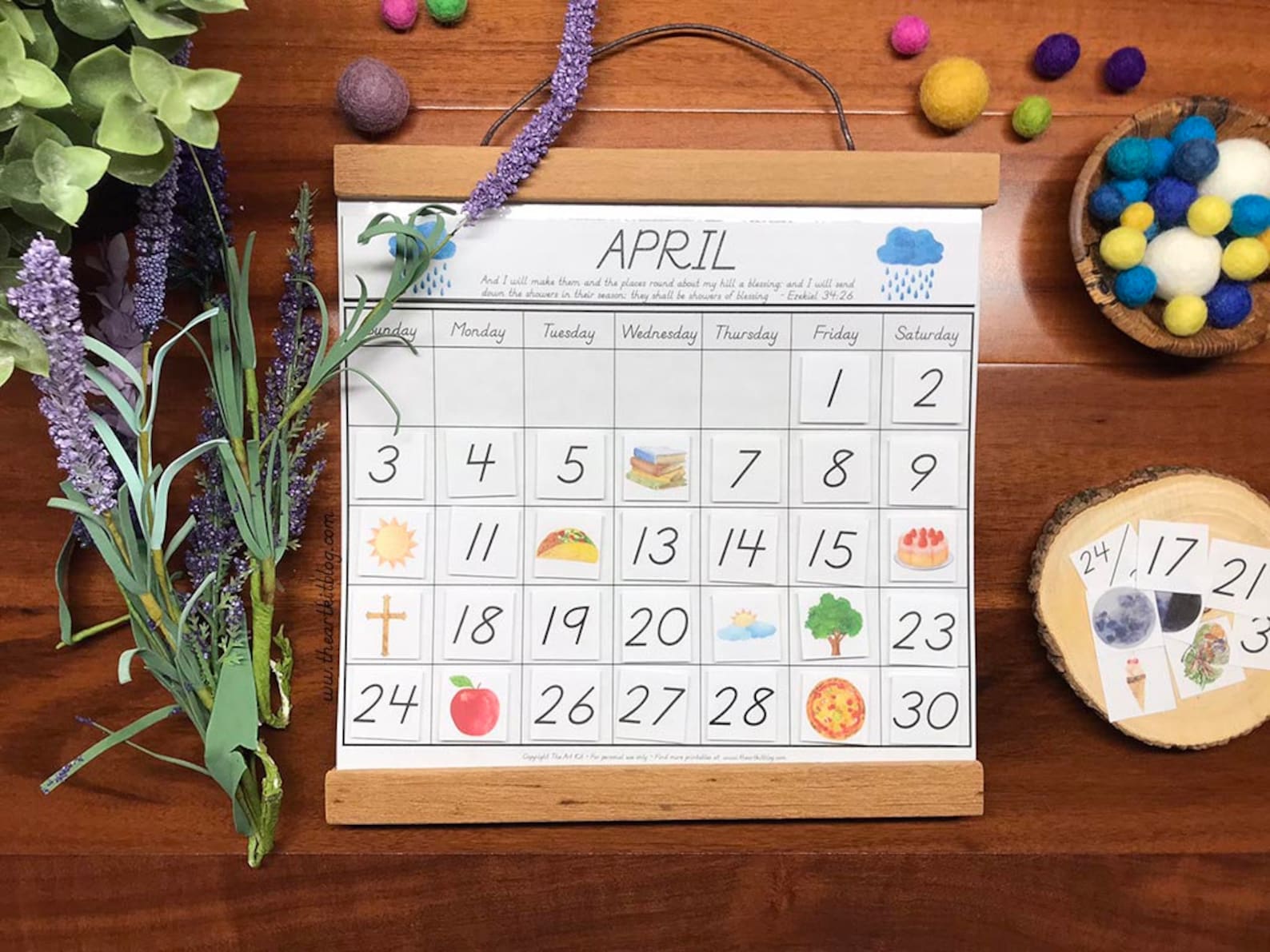 Perpetual April Calendar, Kids Calendar Printable, Busy Book Printable ...