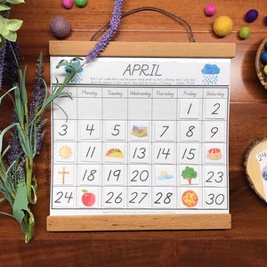 Perpetual April Calendar, Kids Calendar Printable, Busy Book Printable ...