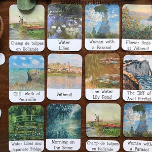 Claude Monet Unit Study, Educational Learning Pack Printable, Homeschool Printables, Elementary, Art Study, 3 Part Cards, Puzzles, Busy Book image 1