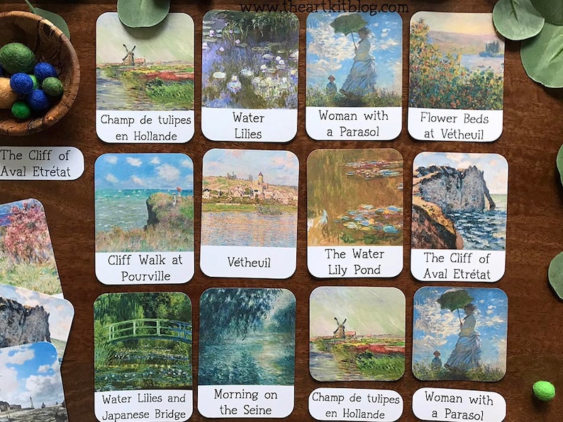 Claude Monet Unit Study, Educational Learning Pack Printable, Homeschool Printables, Elementary, Art Study, 3 Part Cards, Puzzles, Busy Book image 1