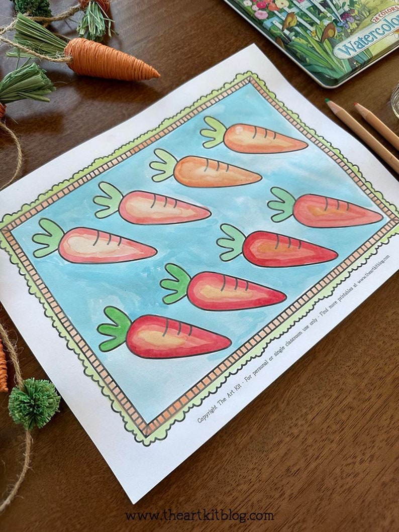 Carrot Printable Spring Craft Printable Spring Craft for - Etsy Canada