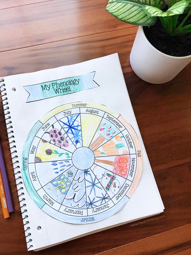 Monthly Phenology Wheel Printable Template, Nature Journaling