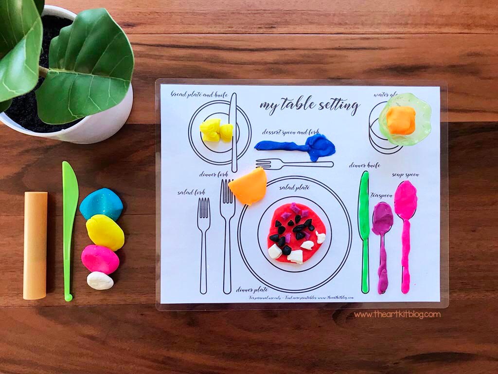 Table Setting Placemat Printables for Kids Montessori Etsy