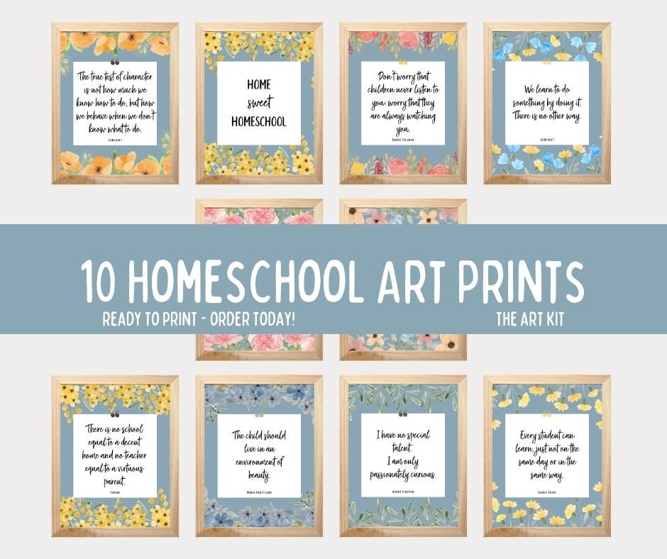 Set of 10 PRINTABLE Homeschool Decor Prints Ready to Print - Etsy