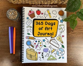 365 Days of Art Journal Prompts, Digital Download, Printable Art Diary