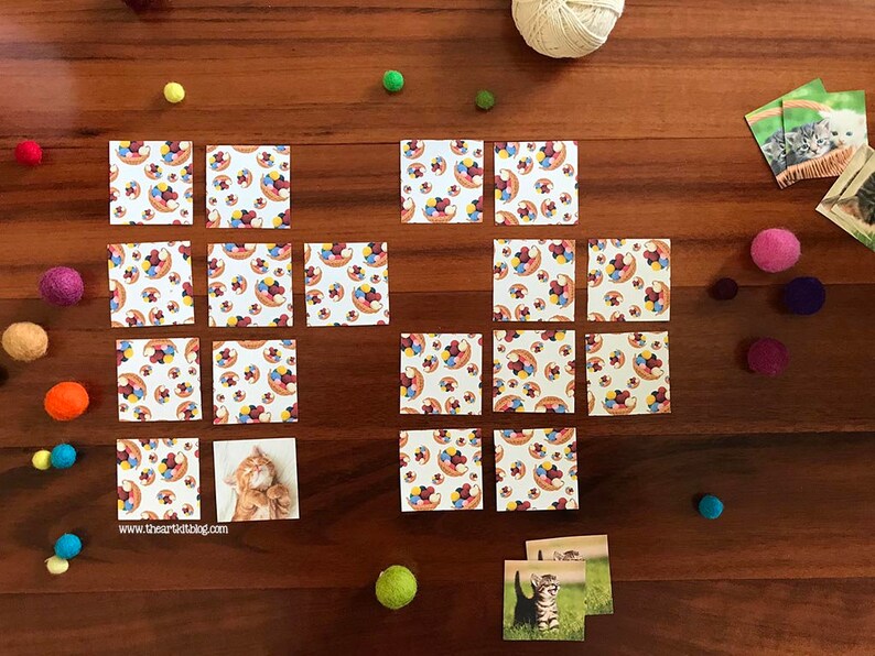 Memory Match Game Printable Cats and Kittens Edition Etsy