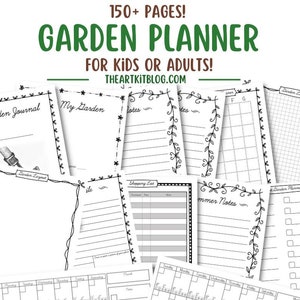 Tuinplanner, tuindagboek, tuindagboek, tuinkalender, zaadpakketten, afdrukbare bundel, checklist tuin