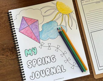 My Spring Journal, 95 Pages, Daily Creative Writing and Drawing Prompts, Digital Download, Printable Diary, Homeschool Printable