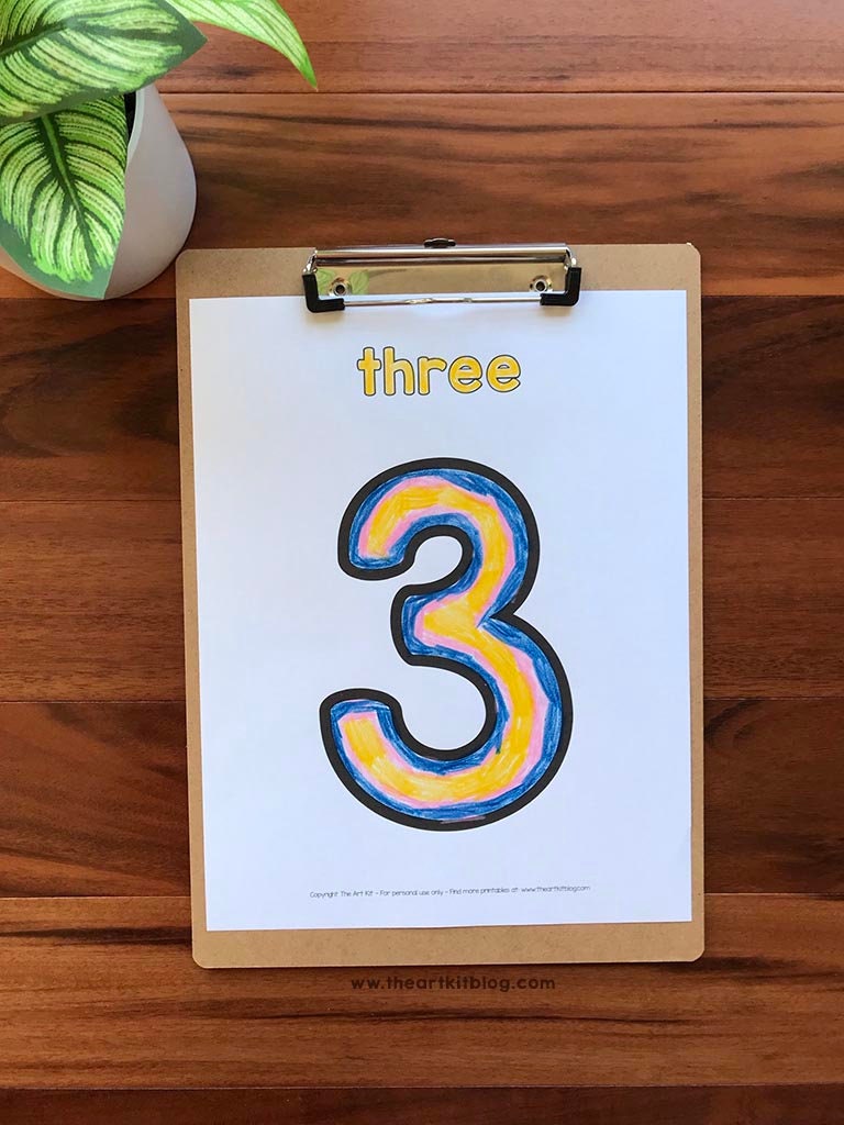 Printable Number Outlines, Templates, Coloring Pages, Coloring Book ...